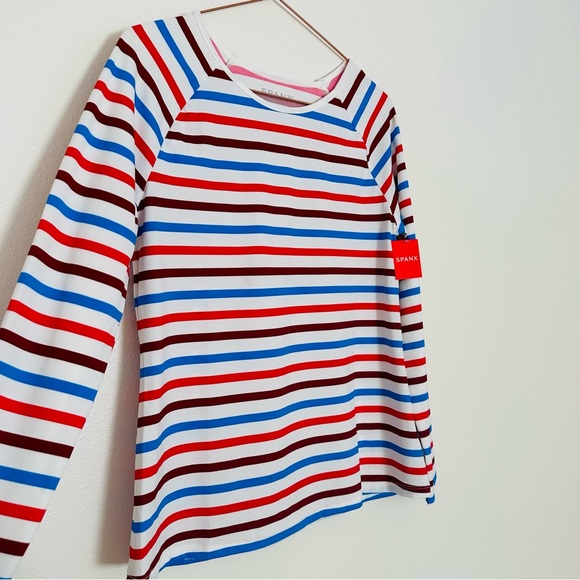 New Spanx Long Sleeve Swim Shirt Striped - Picture 9 of 10